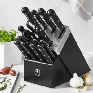 HENCKELS Self Sharpening Knife Sets*16-Pc, Self-Sharpening Knife Block Set , Black Matte