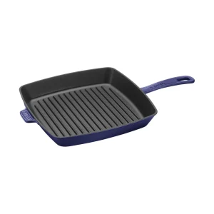 STAUB Grill Pans*2-Pc, Square, 12" Grill Pan & Press Set, Dark Blue