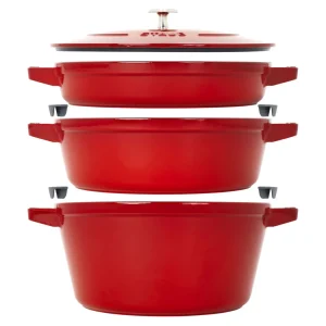 STAUB Cookware Sets*4-Pc Stackable Set,, Cast Iron Cherry