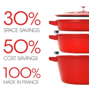 STAUB Cookware Sets*4-Pc Stackable Set,, Cast Iron Grenadine