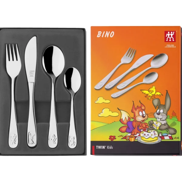 ZWILLING Kids Cutlery*4-Pc Twin Kids  Bino Flatware Set, 18/10 Stainless Steel Silver