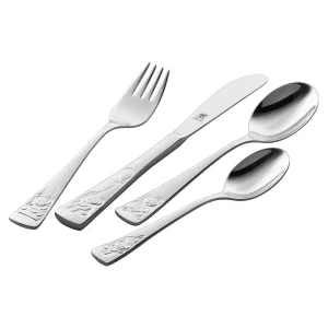 ZWILLING Kids Cutlery*4-Pc Twin Kids Teddy Flatware Set, 18/10 Stainless Steel Silver