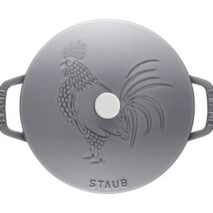 STAUB French Ovens*3.75 Qt, Essential French Oven Rooster Lid, Graphite Grey