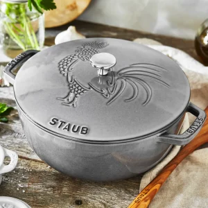 STAUB French Ovens*3.75 Qt, Essential French Oven Rooster Lid, Graphite Grey