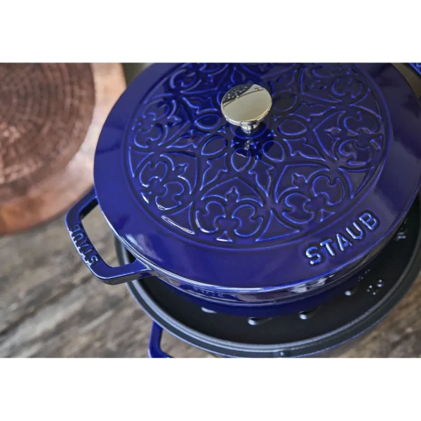 STAUB French Ovens*3.75 Qt, Essential French Oven Lilly Lid, Dark Blue