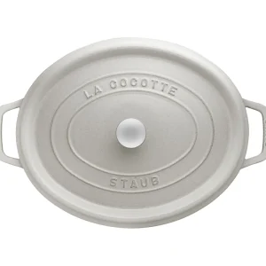 STAUB Dutch Ovens*7 Qt, Oval, Cocotte, White Truffle