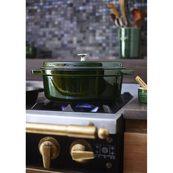 STAUB Dutch Ovens*7 Qt, Oval, Cocotte, Basil