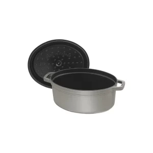 STAUB Dutch Ovens*1.1 Qt, Oval, Cocotte, Graphite Grey