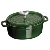 STAUB Dutch Ovens*5.75 Qt, Oval, Coq Au Vin Cocotte, Basil