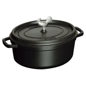 STAUB Dutch Ovens*5.75 Qt, Oval, Coq Au Vin Cocotte, Black Matte