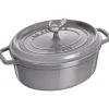 STAUB Dutch Ovens*5.75 Qt, Oval, Coq Au Vin Cocotte, Graphite Grey