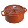 STAUB Dutch Ovens*7 Qt, Round, Cocotte, Burnt Orange