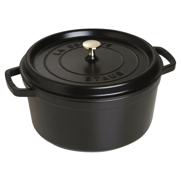 STAUB Dutch Ovens*7 Qt, Round, Cocotte, Black Matte