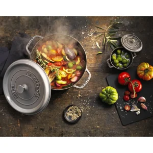 STAUB Dutch Ovens*7 Qt, Round, Cocotte, Graphite Grey