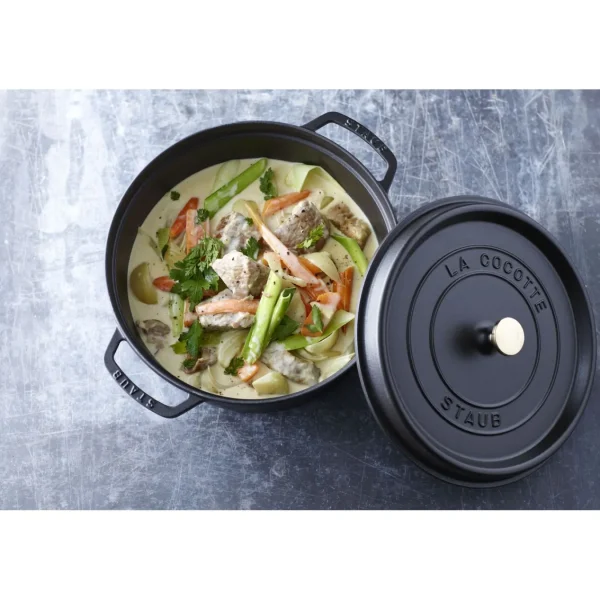 STAUB Dutch Ovens*7 Qt, Round, Cocotte, Black Matte