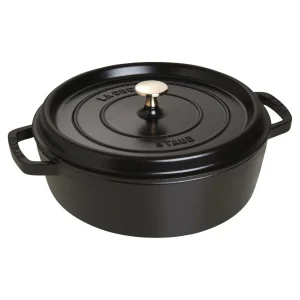 STAUB Dutch Ovens*6 Qt, Round, Cocotte Shallow, Black Matte