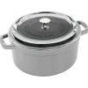 STAUB Dutch Ovens*4 Qt, Round, Glass Lid Cocotte, Graphite Grey