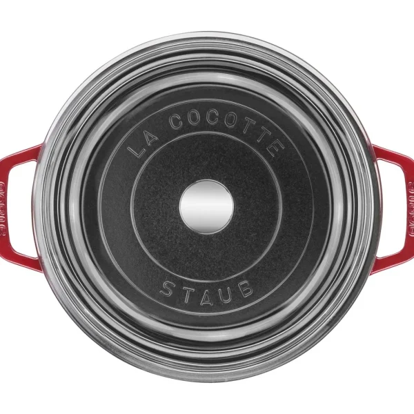 STAUB Dutch Ovens*4 Qt, Round, Glass Lid Cocotte, Cherry