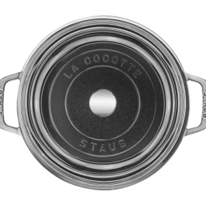 STAUB Dutch Ovens*4 Qt, Round, Glass Lid Cocotte, Graphite Grey