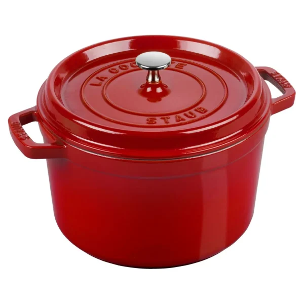 STAUB Dutch Ovens*5 Qt, Round, Tall Cocotte, Cherry