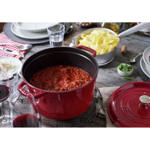 STAUB Dutch Ovens*5 Qt, Round, Tall Cocotte, Cherry