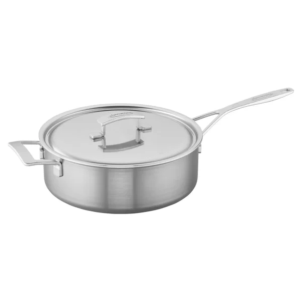 DEMEYERE Saute Pans*6.5 Qt Saute Pan With Helper Handle And Lid, 18/10 Stainless Steel Silver