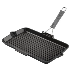 STAUB Grill Pans*Rectangular, 13.4 X 8.3" Folding Grill, Black Matte