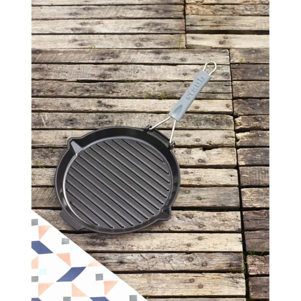 STAUB Grill Pans*Round, 10" Folding Grill - Black, Black Matte