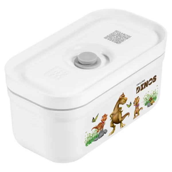 ZWILLING Vaccum Lunch Boxes*Small Dinos Vacuum Lunch Box, Plastic, White-Grey