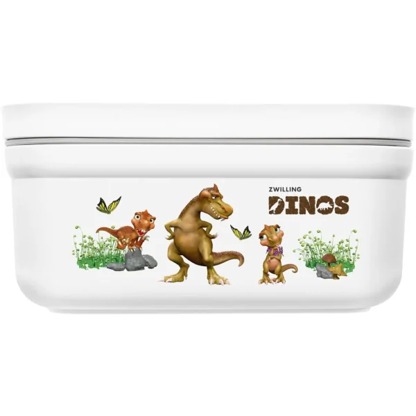 ZWILLING Vaccum Lunch Boxes*Small Dinos Vacuum Lunch Box, Plastic, White-Grey