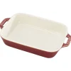 STAUB Baking Dishes*8-X 6.3-Inch, Rectangular, Baking Dish, Rustic Red